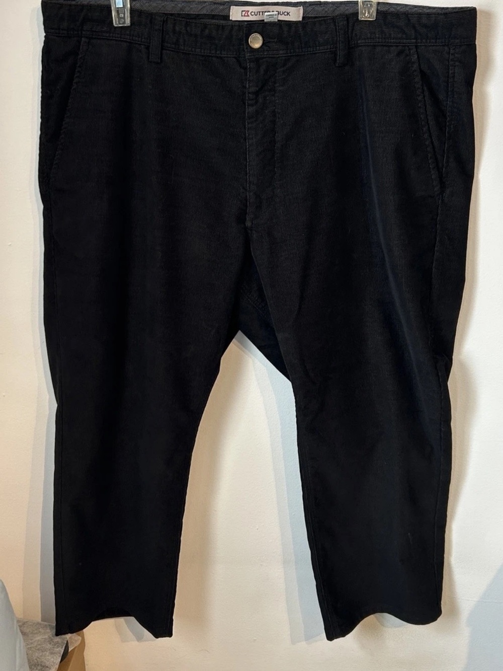 Cutter & Buck Men's Black Corduroy Pants 44x30 Straight Leg Cotton Blend